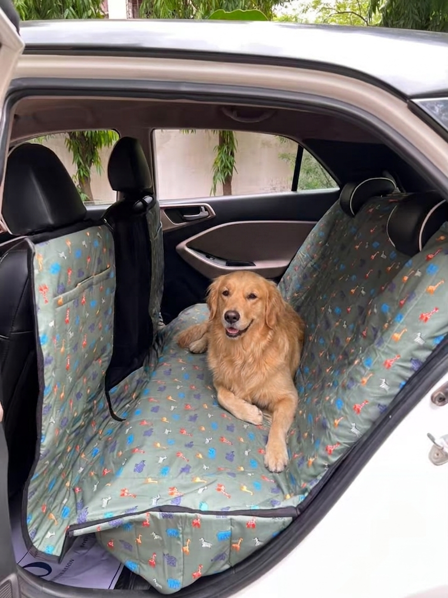 Cotton Waterproof Dog Car Seat Cover- Half N Half