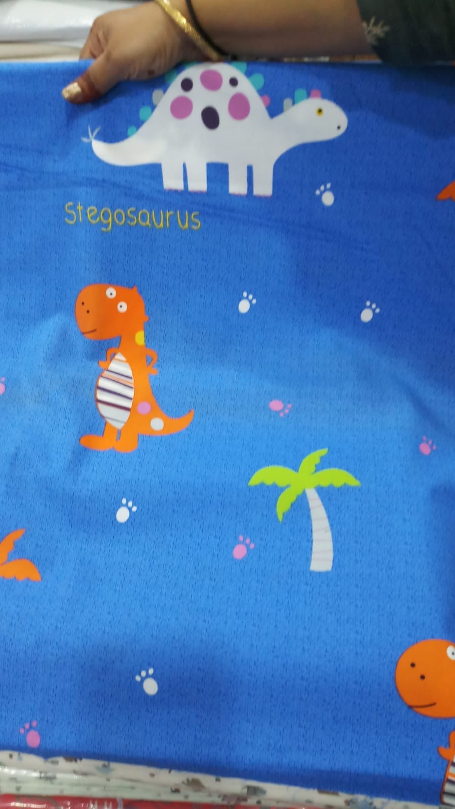 Cotton Waterproof Car Seat Cover - Dinos ( Light Blue)
