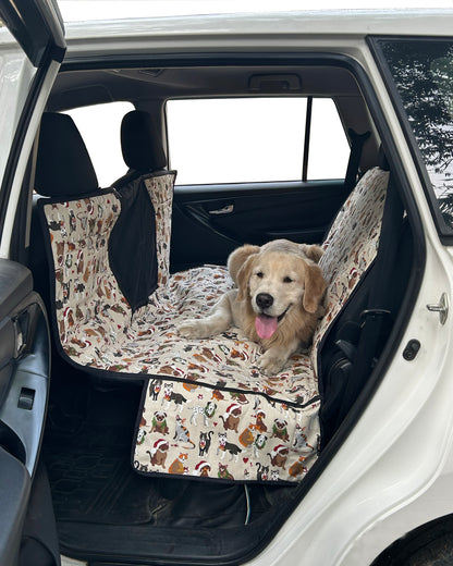 Cotton Waterproof Dog Car Seat Cover- Half N Half