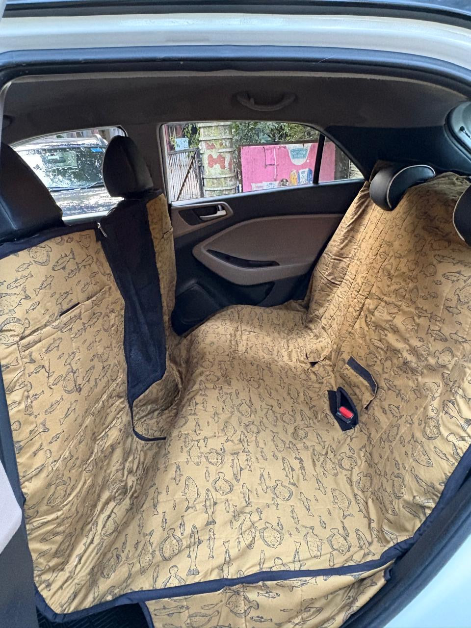 Cotton Waterproof Dog Car Seat Cover- Half N Half