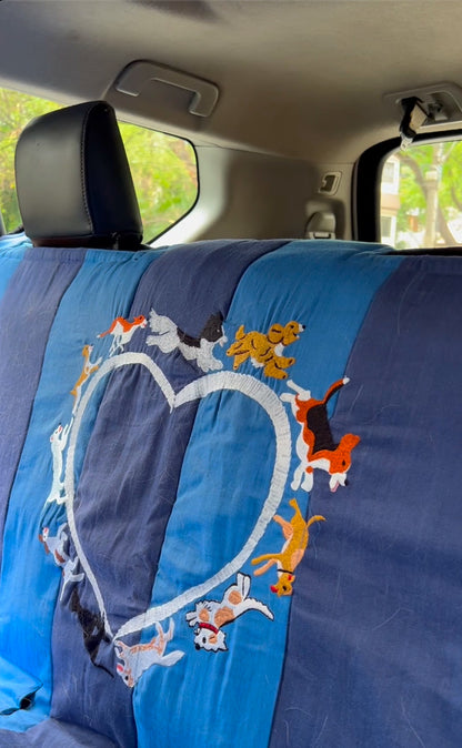 Cotton Waterproof Dog Car Seat Cover- Half N Half