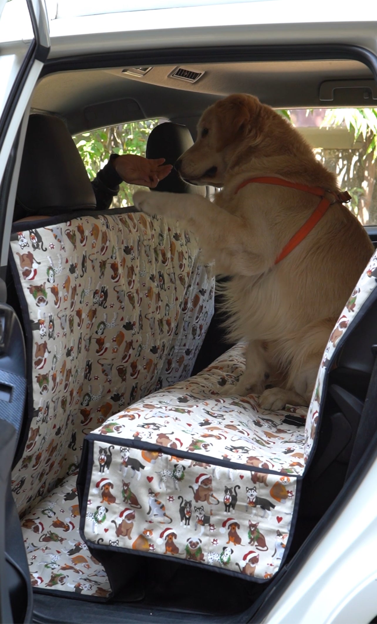 Cotton Waterproof Car Seat Cover- Merry Dogs