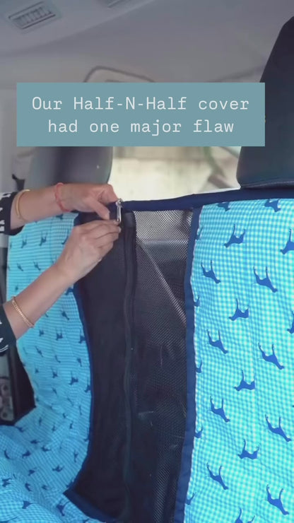 Cotton Waterproof Dog Car Seat Cover- Half N Half